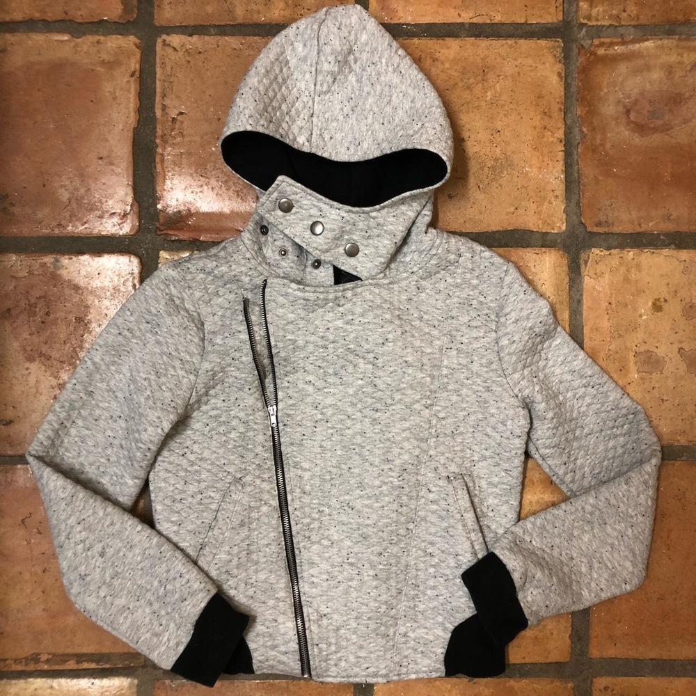 MOTO style zip up hoodie